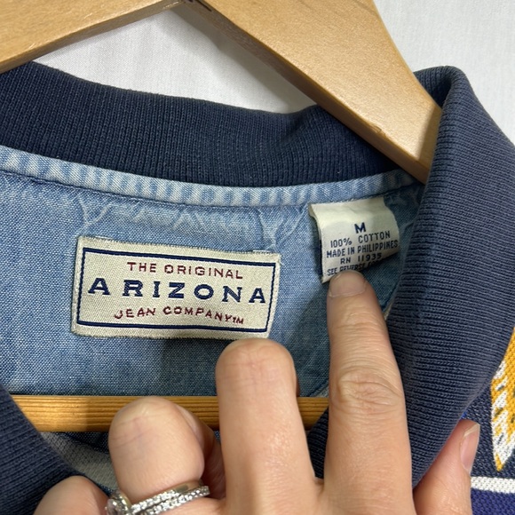 Arizona Jean Company vintage art floral colorful polo shirt - Picture 4 of 5